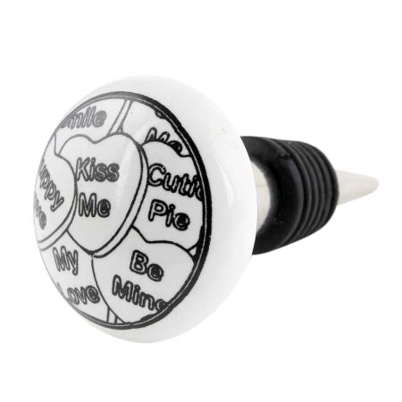 Kiss Me Flat Ceramic Wine Bottle Stopper